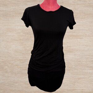 Antistar Black T-Shirt Mini Dress Ruched Sides Women’s Size Small Casual